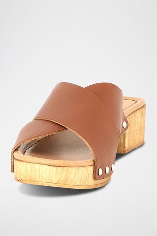 Leren Muiltjes Veron - Camel