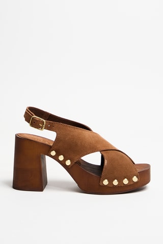Nubuck Sandalen met Hak Sidney - Camel