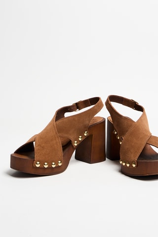 Nubuck Sandalen met Hak Sidney - Camel