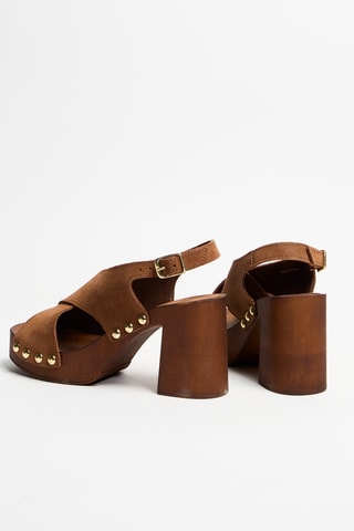 Nubuck Sandalen met Hak Sidney - Camel