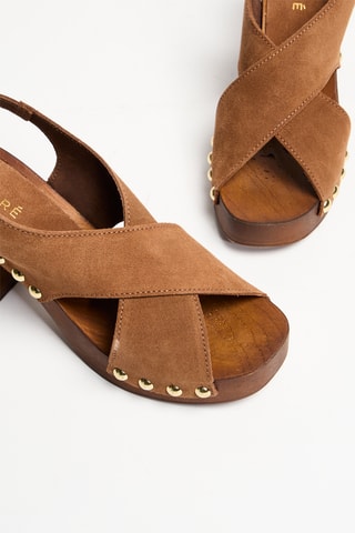 Nubuck Sandalen met Hak Sidney - Camel