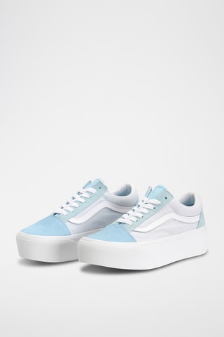 Leren Platform Sneakers Veron - Hemelsblauw