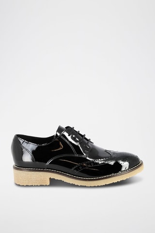 Stringate in pelle verniciata Go - Nero