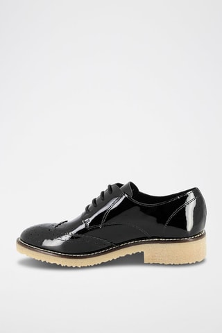 Stringate in pelle verniciata Go - Nero