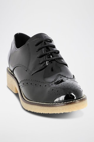 Stringate in pelle verniciata Go - Nero