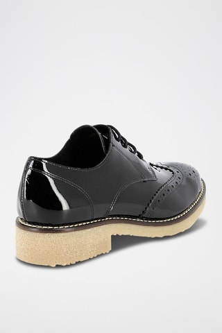 Stringate in pelle verniciata Go - Nero
