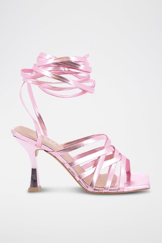 Sandali con tacco in pelle Emilya - Rosa