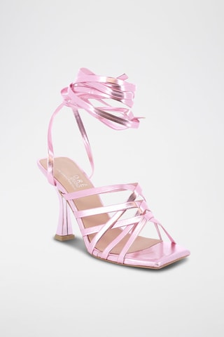 Sandali con tacco in pelle Emilya - Rosa