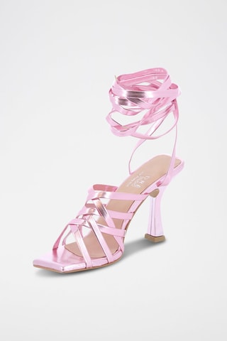 Sandali con tacco in pelle Emilya - Rosa