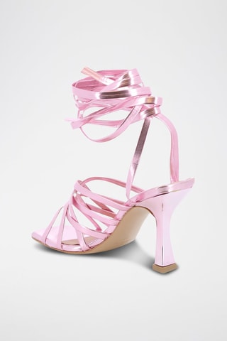 Sandali con tacco in pelle Emilya - Rosa