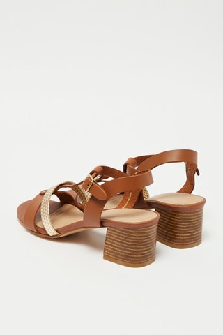Leren Sandalen met Hak Antigua - Camel