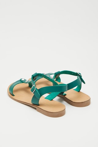 Leren Sandalen Dominou - Smaragdgroen