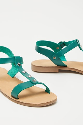 Leren Sandalen Dominou - Smaragdgroen
