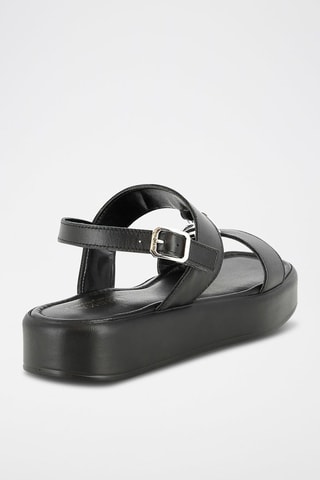 Leren Sandalen met Sleehak Uhaina - Zwart