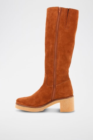 Nubuck en Splitleren Enkellaarzen Valeria Camel