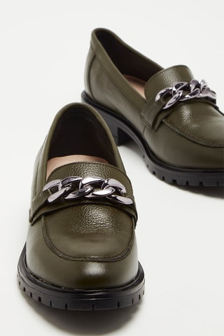 Leren Mocassins Kaki