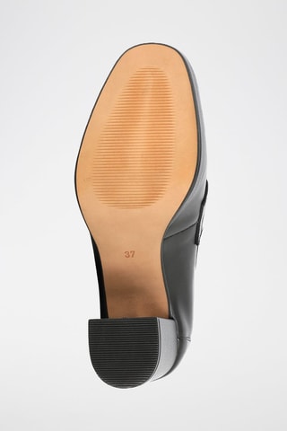 Leren Mocassins met Hak Teophile Zwart
