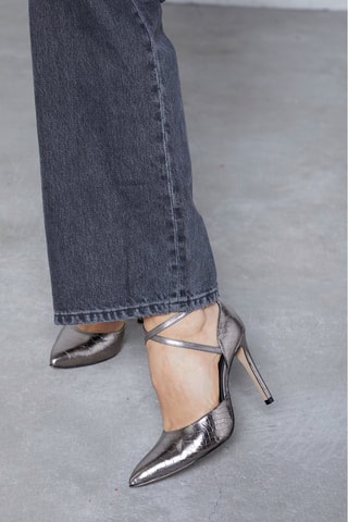 Leren Pumps Evidente Zilverkleurig