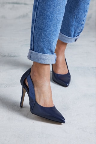 Leren Pumps Elancee Marineblauw