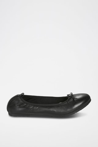 Leren Ballerina's Zwart