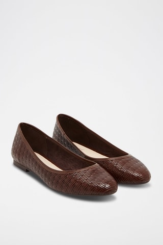 Leren Ballerina's Bruin
