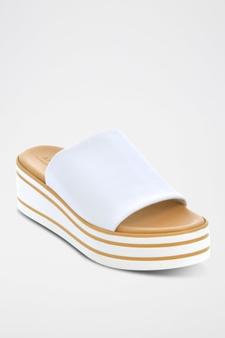 Leren Platform Muiltjes Larry - Wit