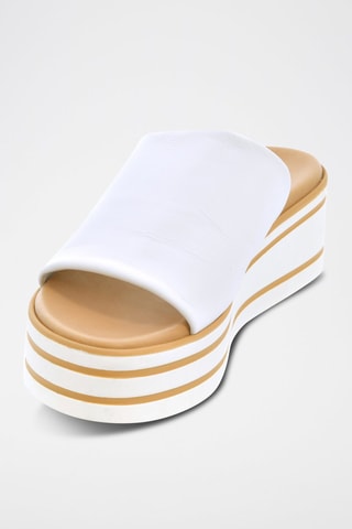 Leren Platform Muiltjes Larry - Wit