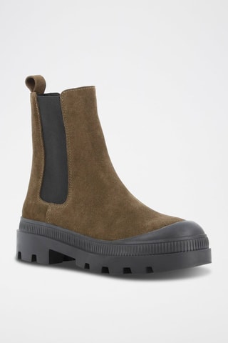 Nubuck en Splitleren Chelsea Boots Viviana Kaki