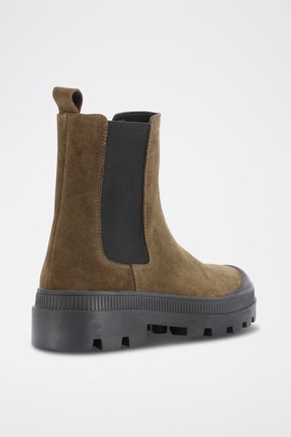 Nubuck en Splitleren Chelsea Boots Viviana Kaki