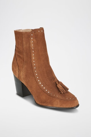 Nubuck Enkellaarzen Doriane - Camel