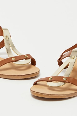 Leren Sandalen Toufou E - Camel
