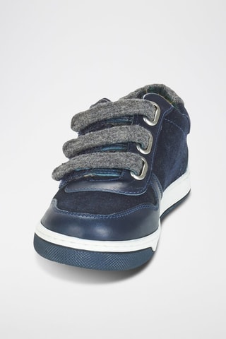Leren Sneakers Carreaux - Marineblauw