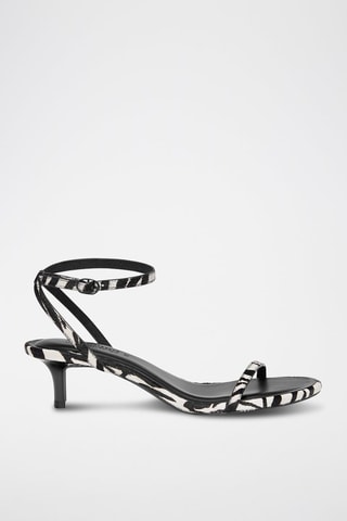 Sandales à talons en cuir - Noir
