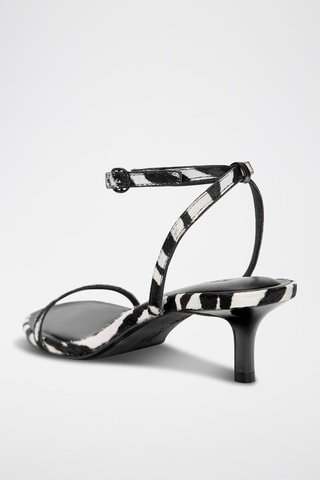 Sandales à talons en cuir - Noir