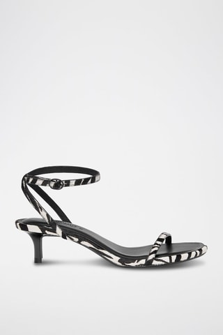 Sandales à talons en cuir - Noir
