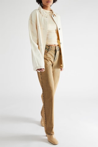 Jean droit mid-rise - Beige