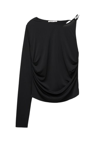 Top drapé - Noir