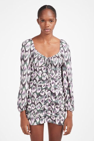 Robe drapée Blanc et noir