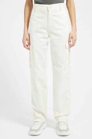 Pantalon cargo taille haute Blanc