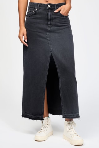 Jupe longue en jean - Noir