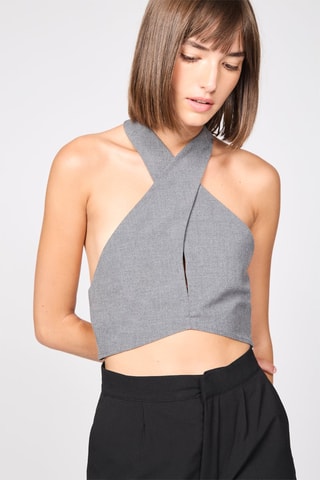 Crop top - Gris chiné