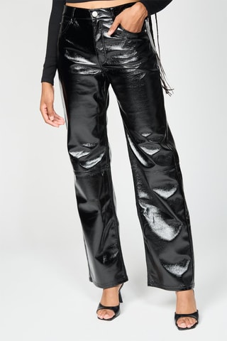 Pantalon droit taille haute - Noir