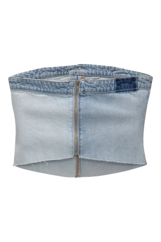 Top bustier en jean - Bleu clair