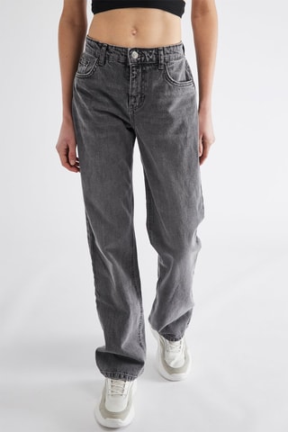 Jean droit mid-rise - Gris