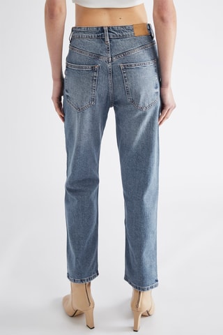 Jean droit taille haute - Bleu