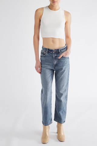 Jean droit taille haute - Bleu