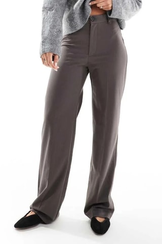 Pantalon taille haute - Marron