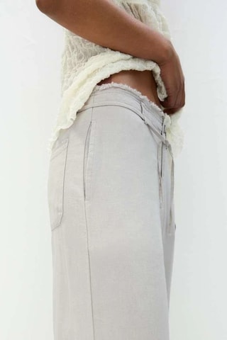 Pantalon wide legs en lin - Beige