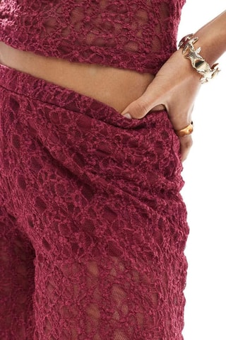 Pantalon casual en dentelle - Bordeaux