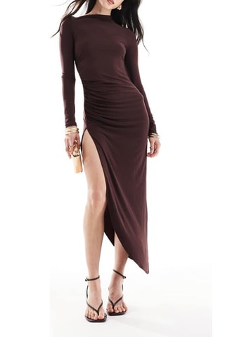 Robe asymétrique - Marron